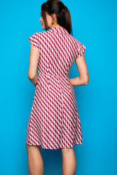 Short Mundaka Dress with Fuchsia Ribbon